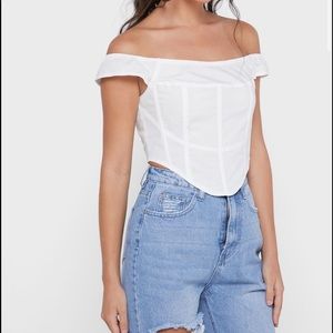 Missguided Cropped White Corset Top
